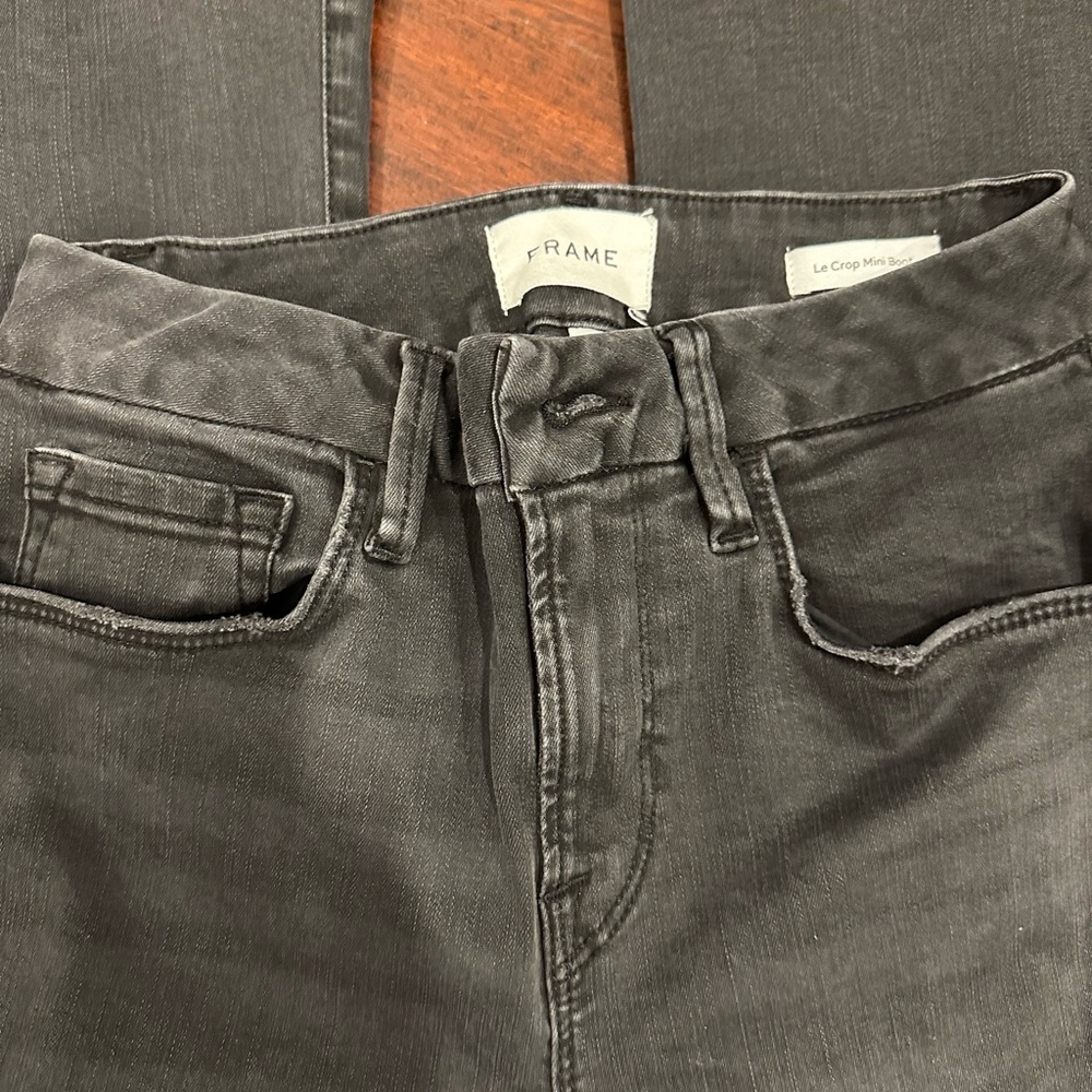 FRAME Le Crop Mini Boot Jeans Size 26 Charcoal Gray